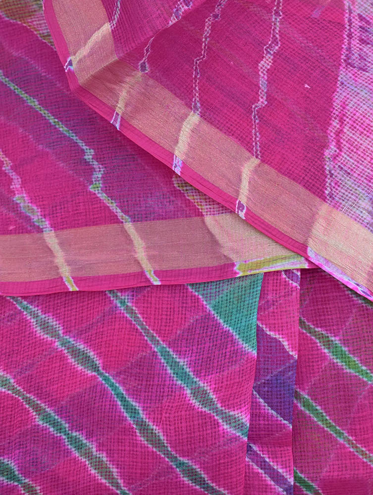 Beautiful Handcrafted Leheriya Kota Silk Saree