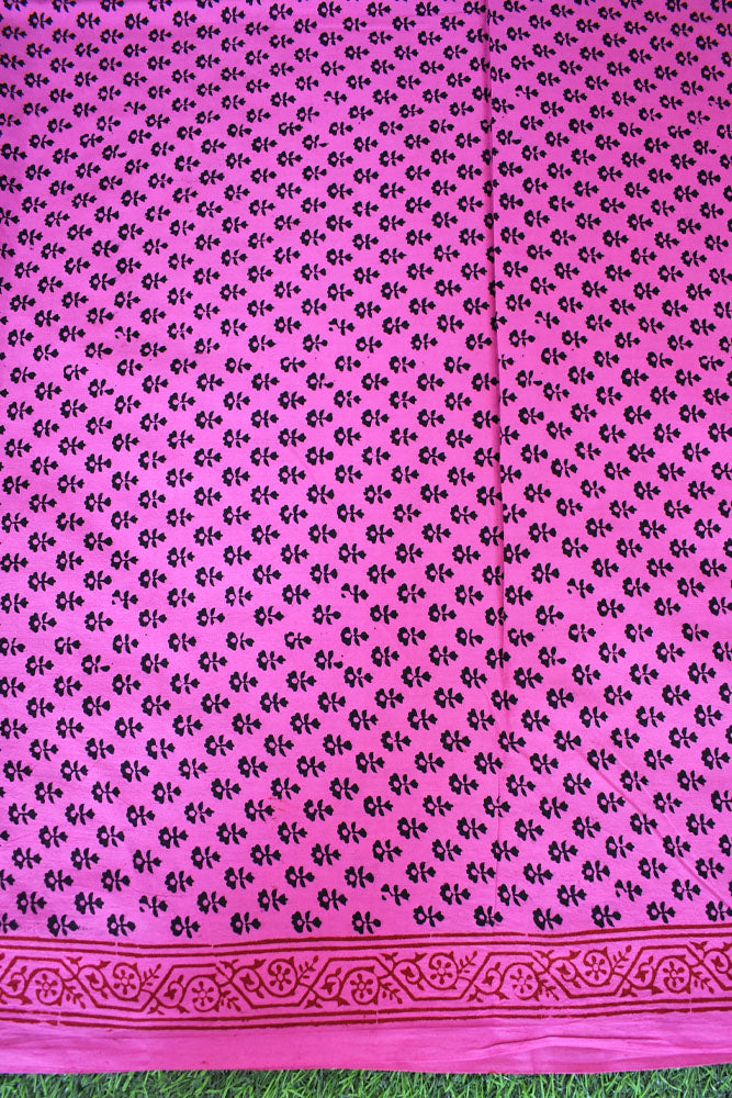 Classic Bagh Block Printed unstitched suit fabric with Kota Doria dupatta