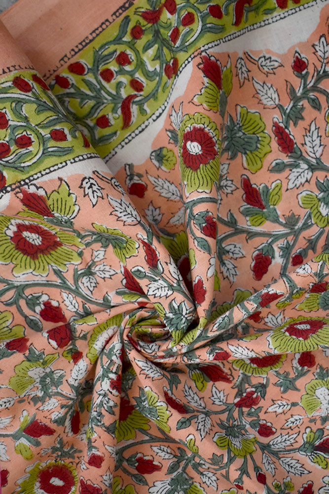 Hand Block Printed Cotton Fabric - 2.5 mtrs