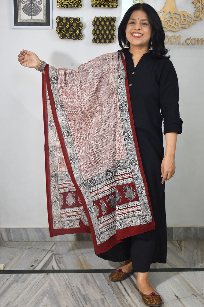 Bagh Hand Block print Cotton Stole