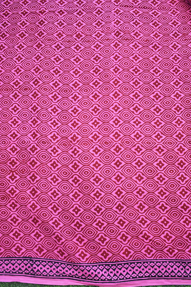 Bagh Hand Block Printed unstitched 3 pc Cotton suit fabric with Placement block print from MP