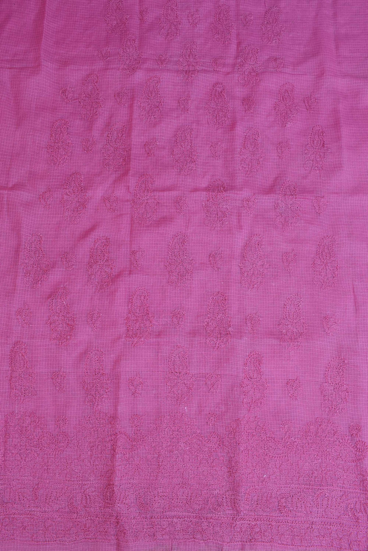 Hand Embroidered Lucknow Chikankari Work Kota Cotton Fabric( kurta fabric only)