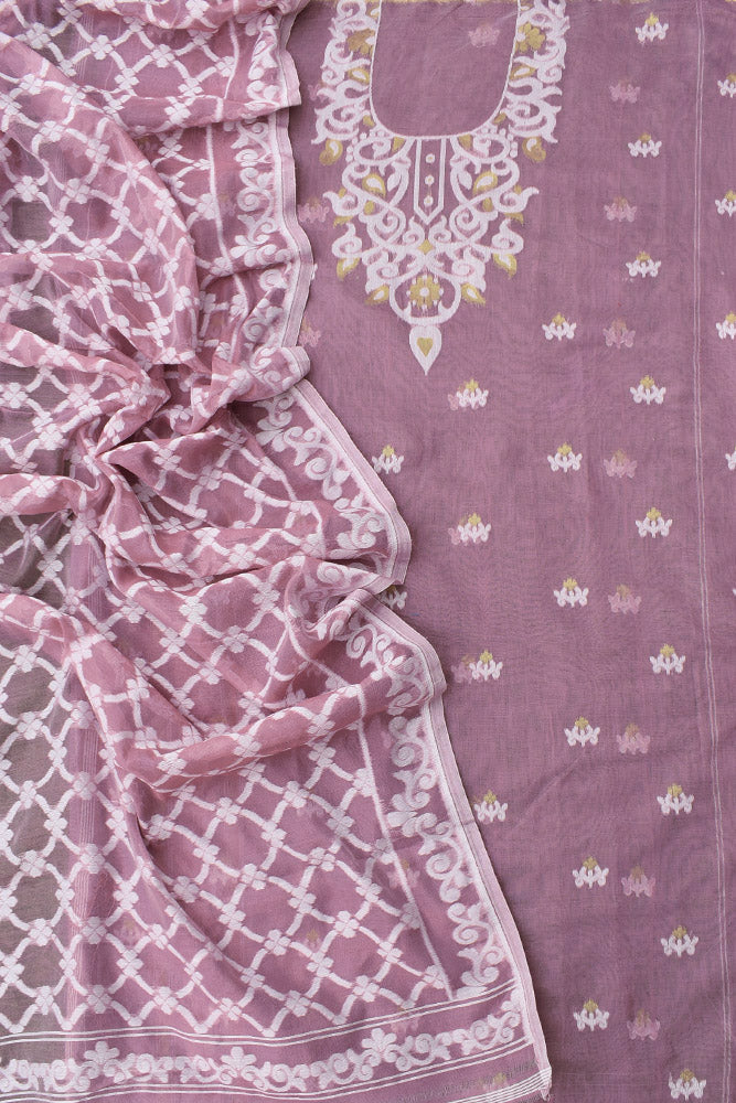 Beautiful Hand Woven Blended Cotton Jamdani Set