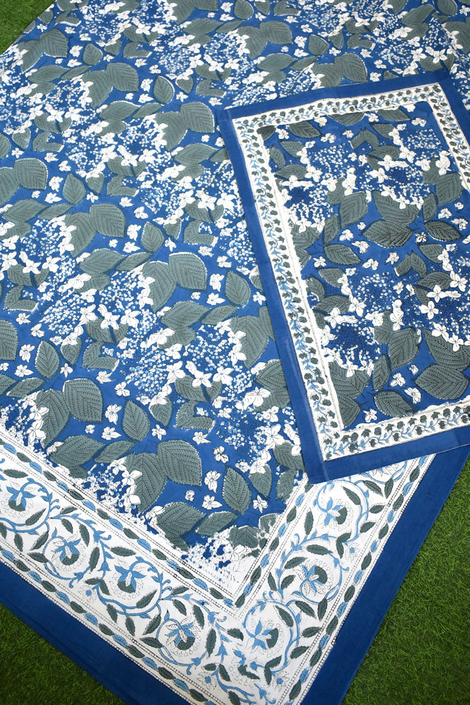 Shayan : Hand Block print King Size Cotton Double Bed sheet with pillow covers ( 90 by 108)