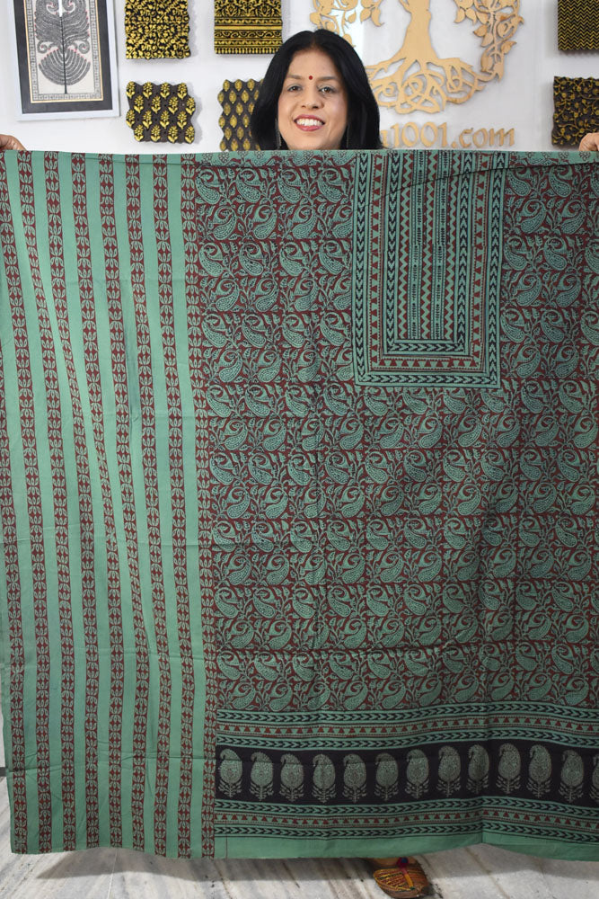 Bagh Hand Block Printed Cotton Kurta Fabric