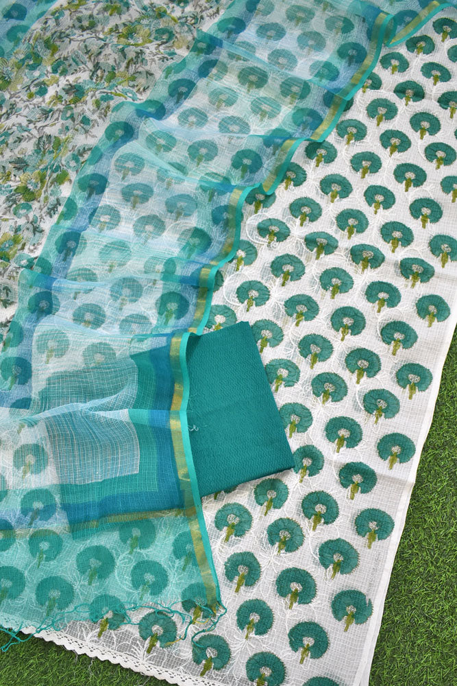 Elegant Kota cotton suit with tepchi work & Hand block print