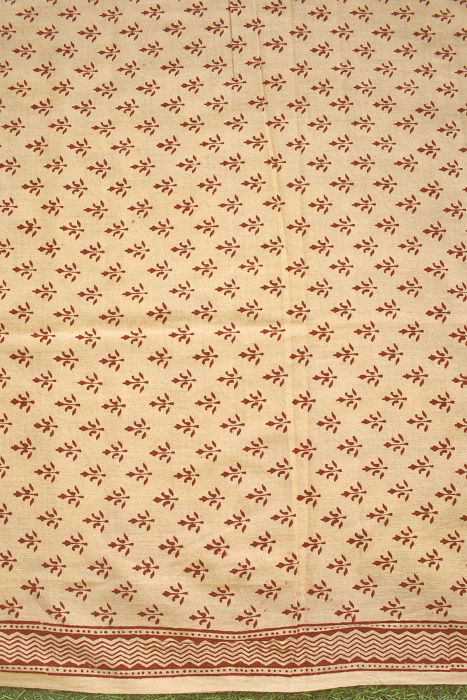 Bagh Hand Block Printed unstitched 3 pc Cotton suit fabric with Placement block print from MP