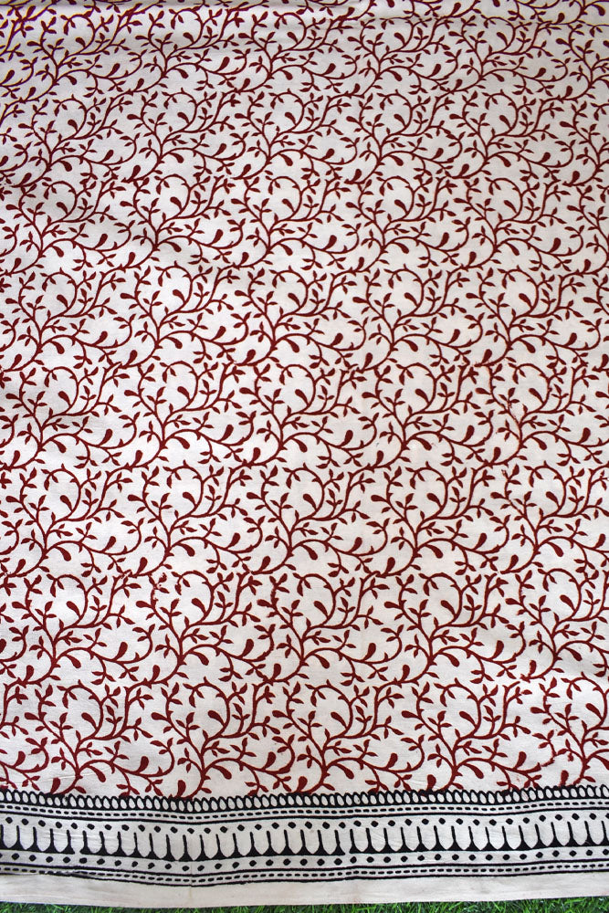 Classic Bagh Block Printed unstitched suit fabric with Kota Doria dupatta