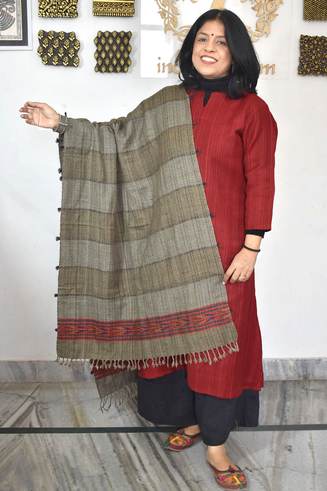 Elegant & Soft, Versatile Handwoven Himalayan Pure Wool Stole / Shawl
