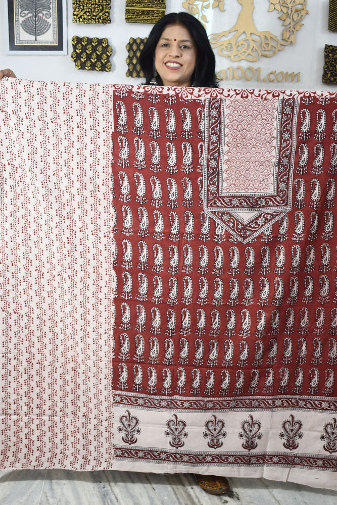 Bagh Hand Block Printed Cotton Kurta Fabric