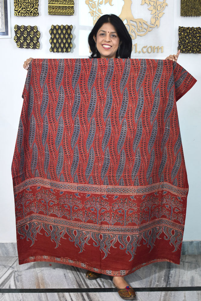 Designer Ajrakh cotton kurta fabrics - 2.5 mtrs