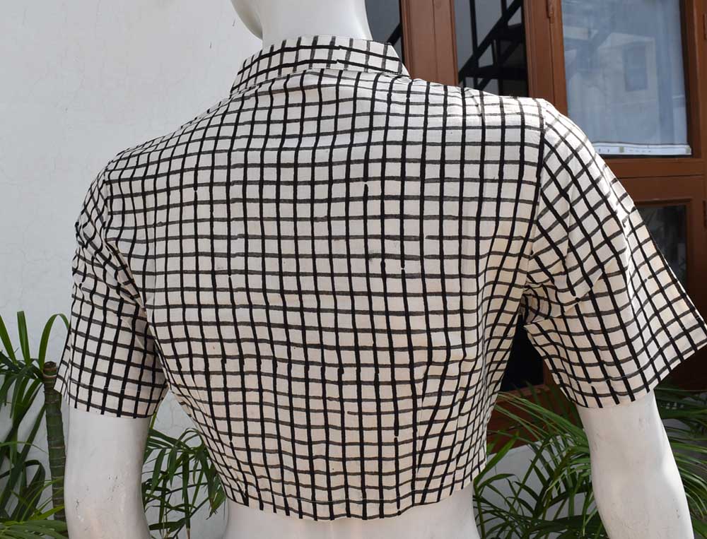 Hand Block Print Cotton Blouse - Size -34, 36, 38, 40 , 42