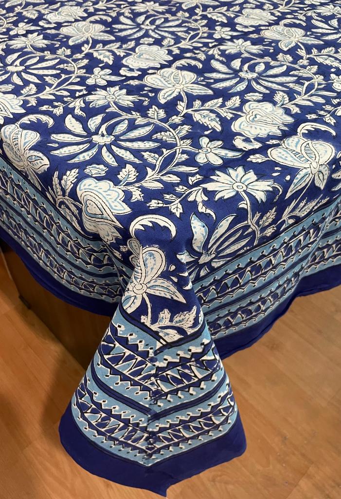 Hand Block Printed Cotton Table Cover ( Size 60 by 90 inches)