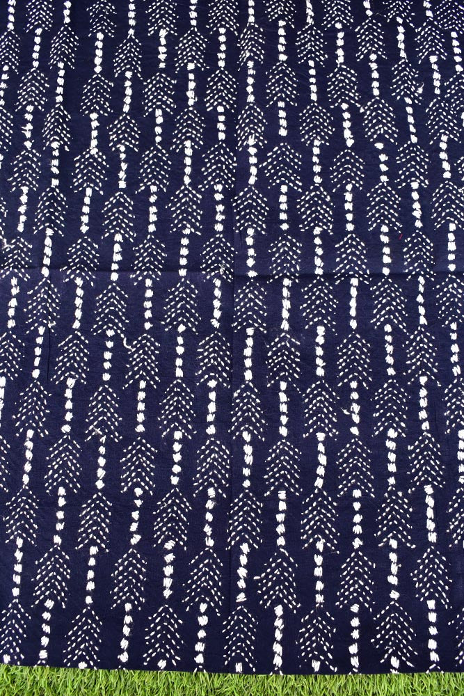 Cotton Blouse fabric with Hand Kantha work