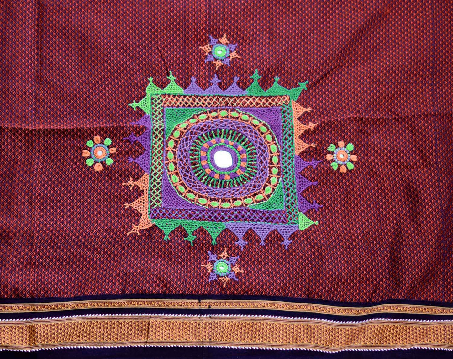Khunn Blouse fabric with Hand Lambani Embroidery