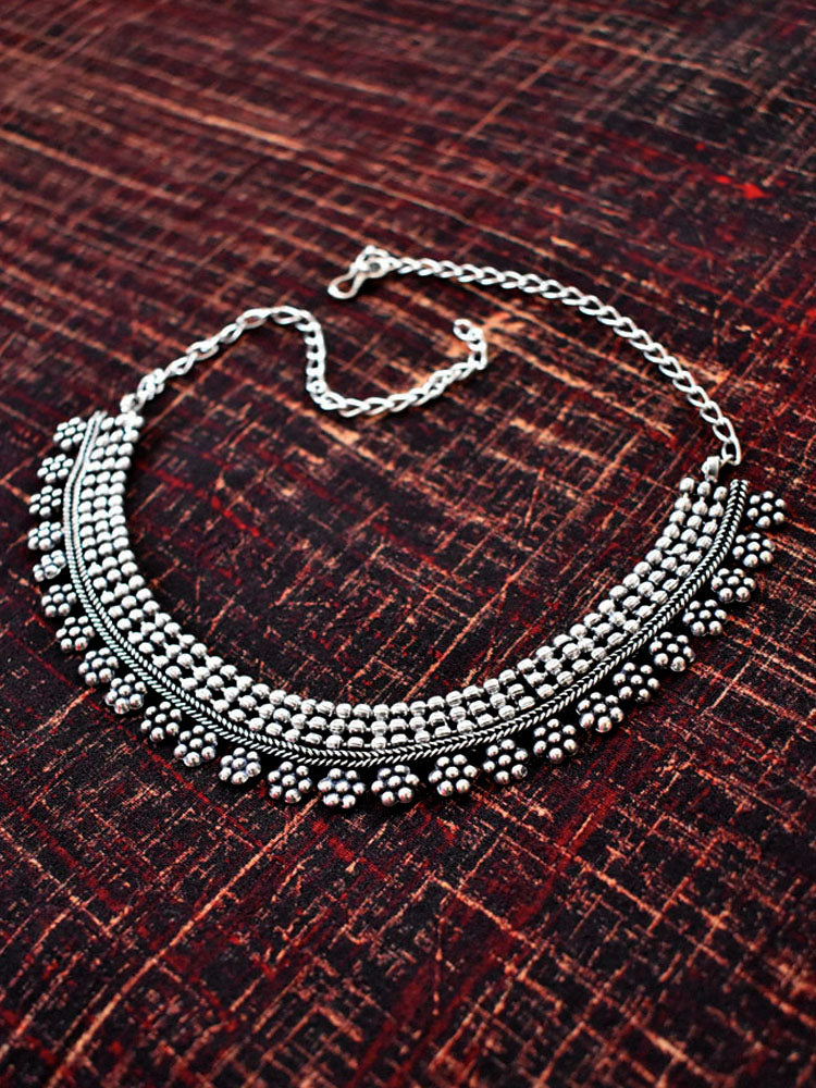 कण्ठी , Kanthi - Beautiful Antique finish German Silver choker