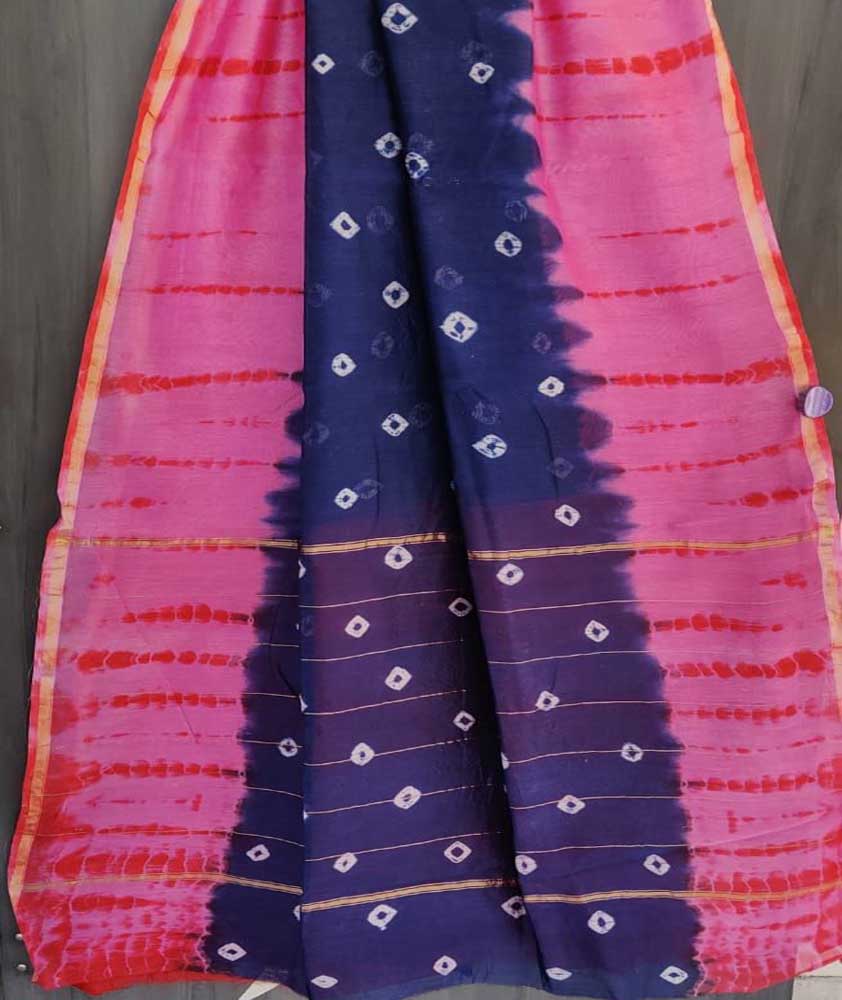 Beautiful Shibori Chanderi Silk Cotton Saree