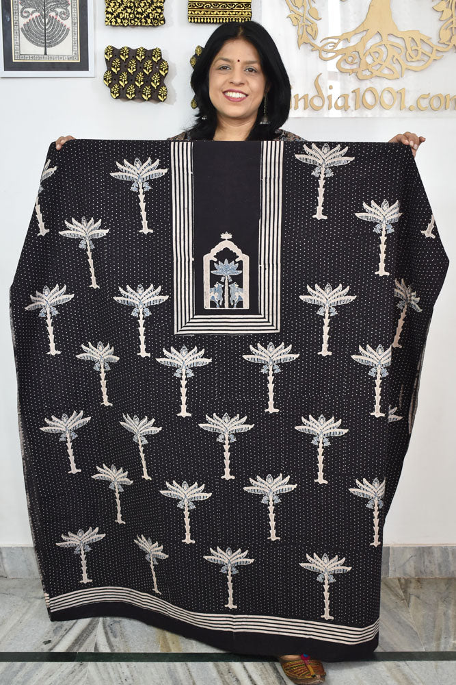 Designer Ajrakh cotton kurta fabrics - 2.5 mtrs