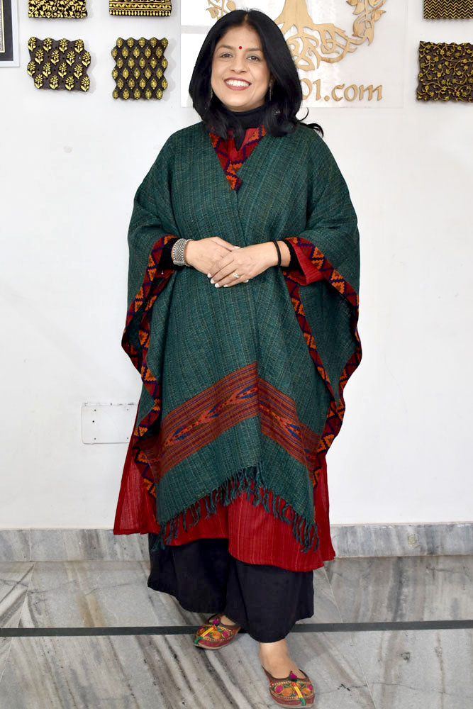 Elegant & Soft, Versatile Handwoven Himalayan Pure Wool Stole Shrug