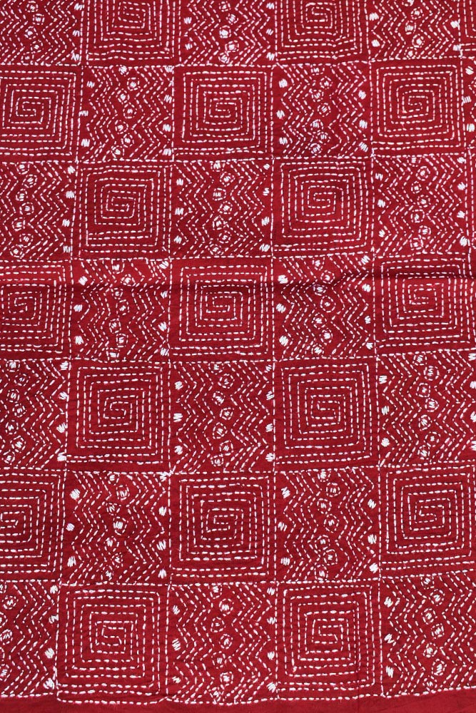 Cotton Blouse fabric with Hand Kantha work