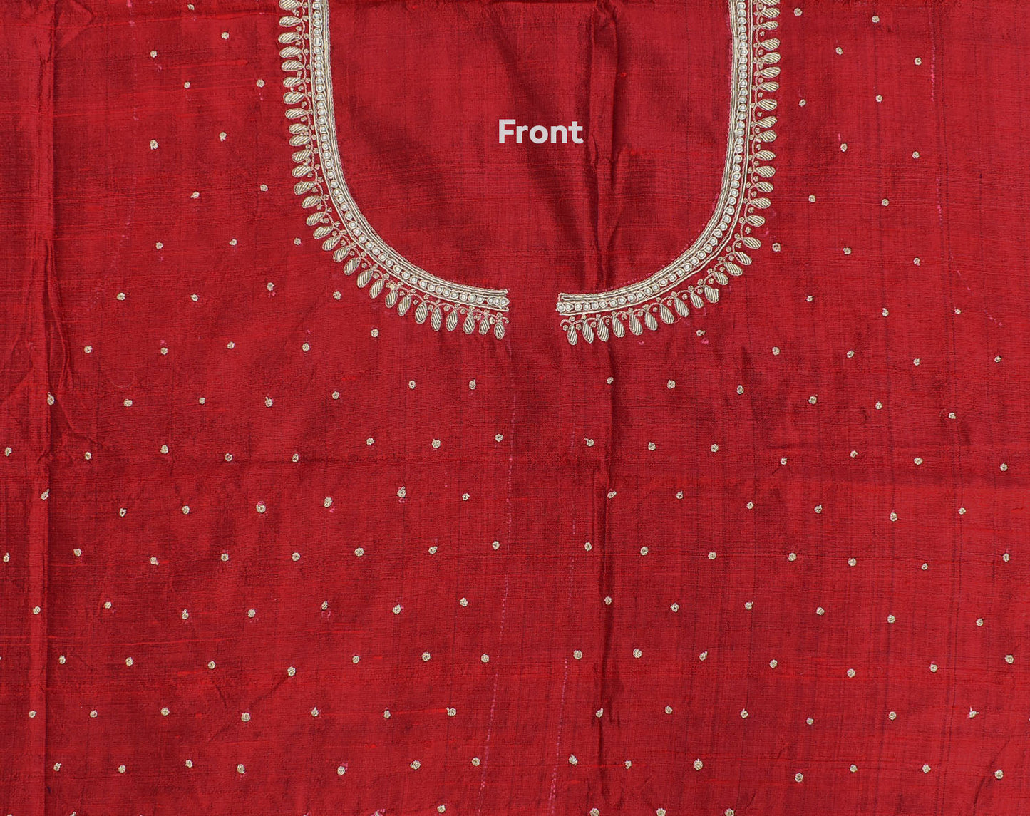 Intricate & Detailed Hand Zardozi, Dabka, Aari , Pearl & Sequin work Blouse Fabric on Pure Raw Silk Fabric