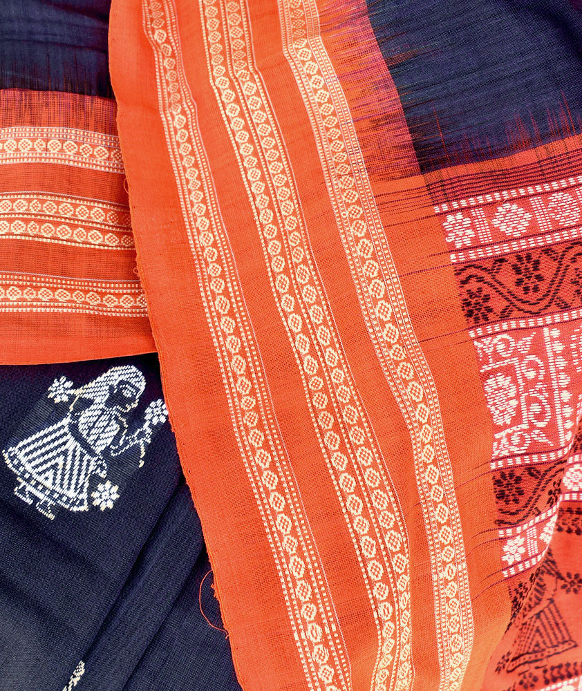 Elegant Handwoven Doll Bomkai cotton Saree