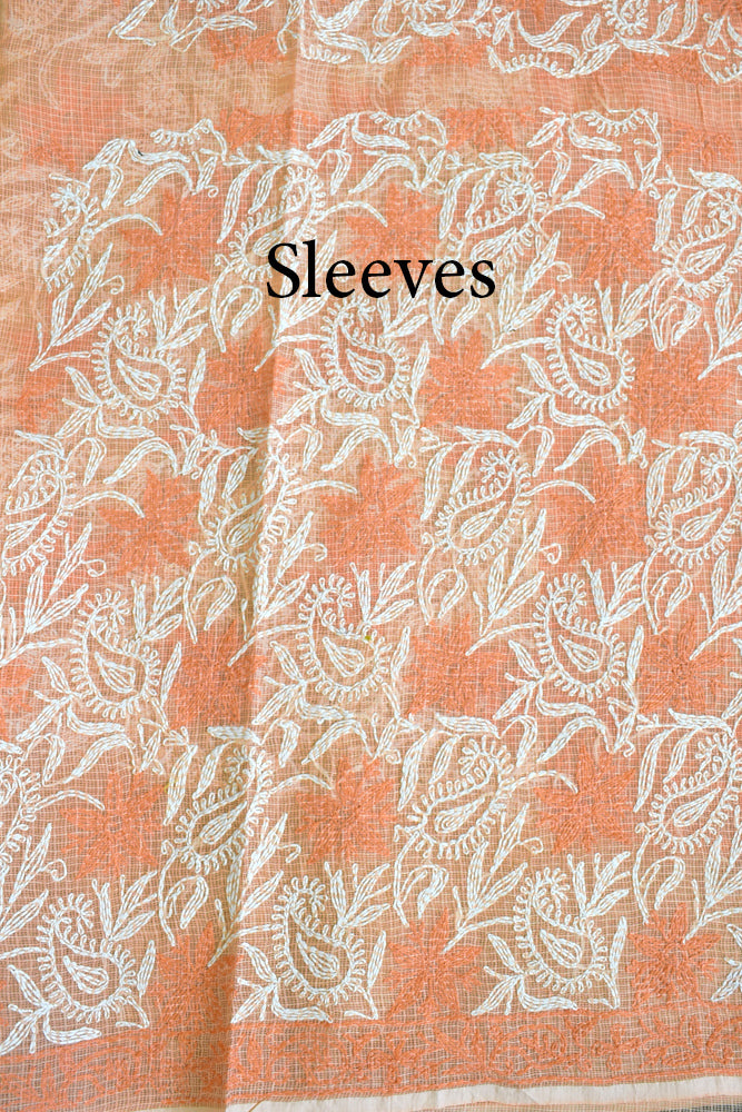 Elegant Lucknowi Tepchi Hand Embroidery work Kurta Fabric and dupatta set - 2 pc set