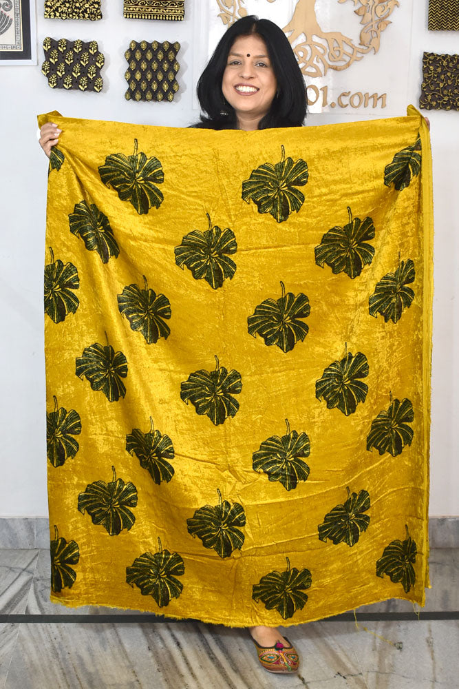 Ajrakh Velvet kurta fabric