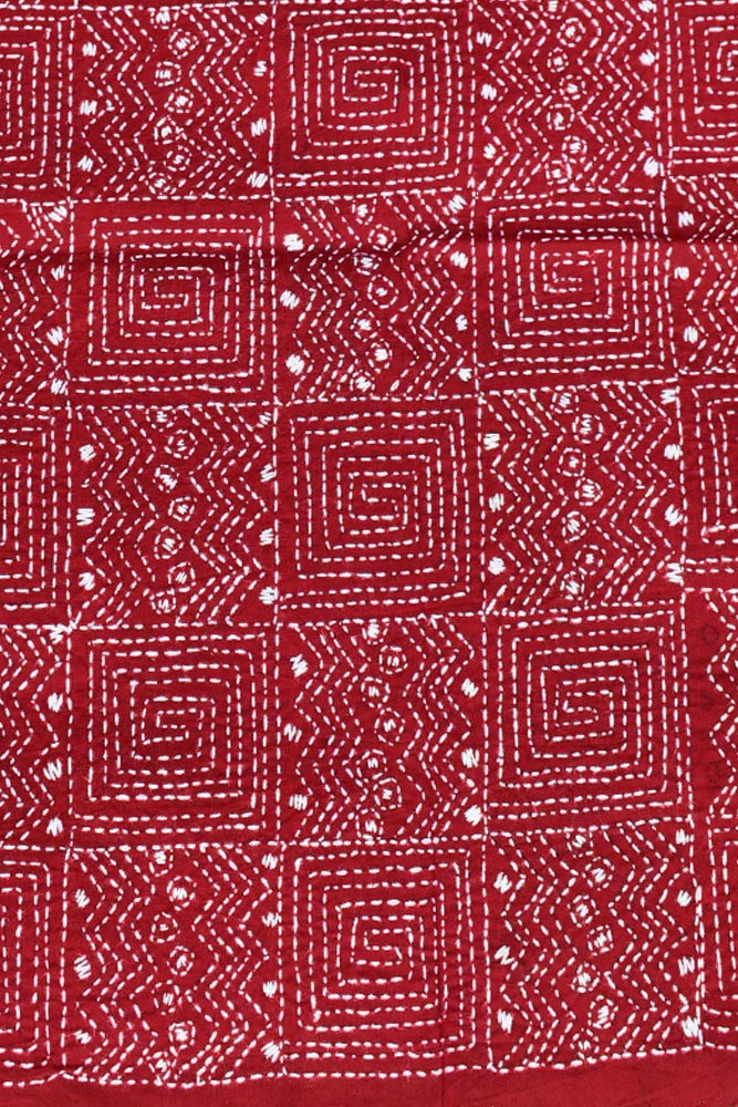 Cotton Blouse fabric with Hand Kantha work