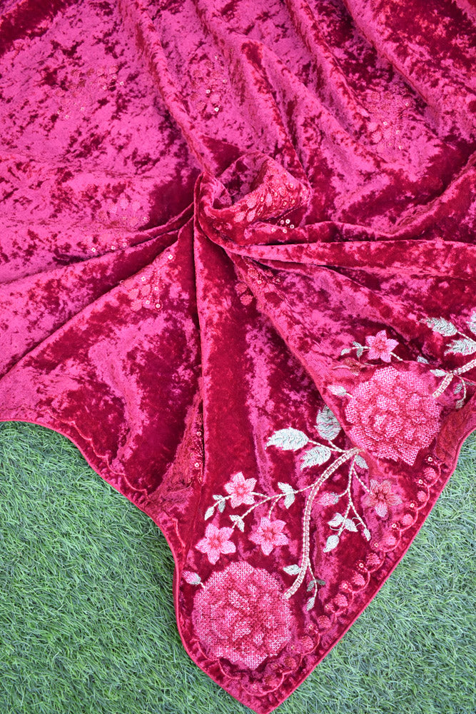 Premium Velvet Dupatta with embroidery and sequin work