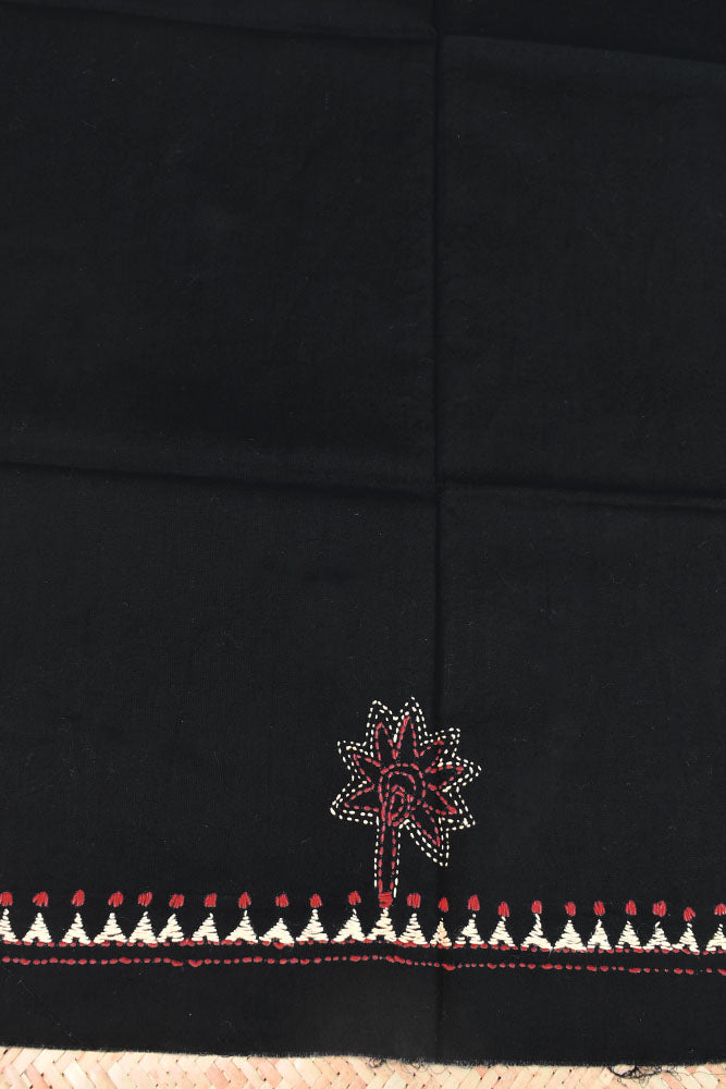 Hand Embroidered Nakshi Kantha work cotton fabric - (Length 2.8 mtrs, )