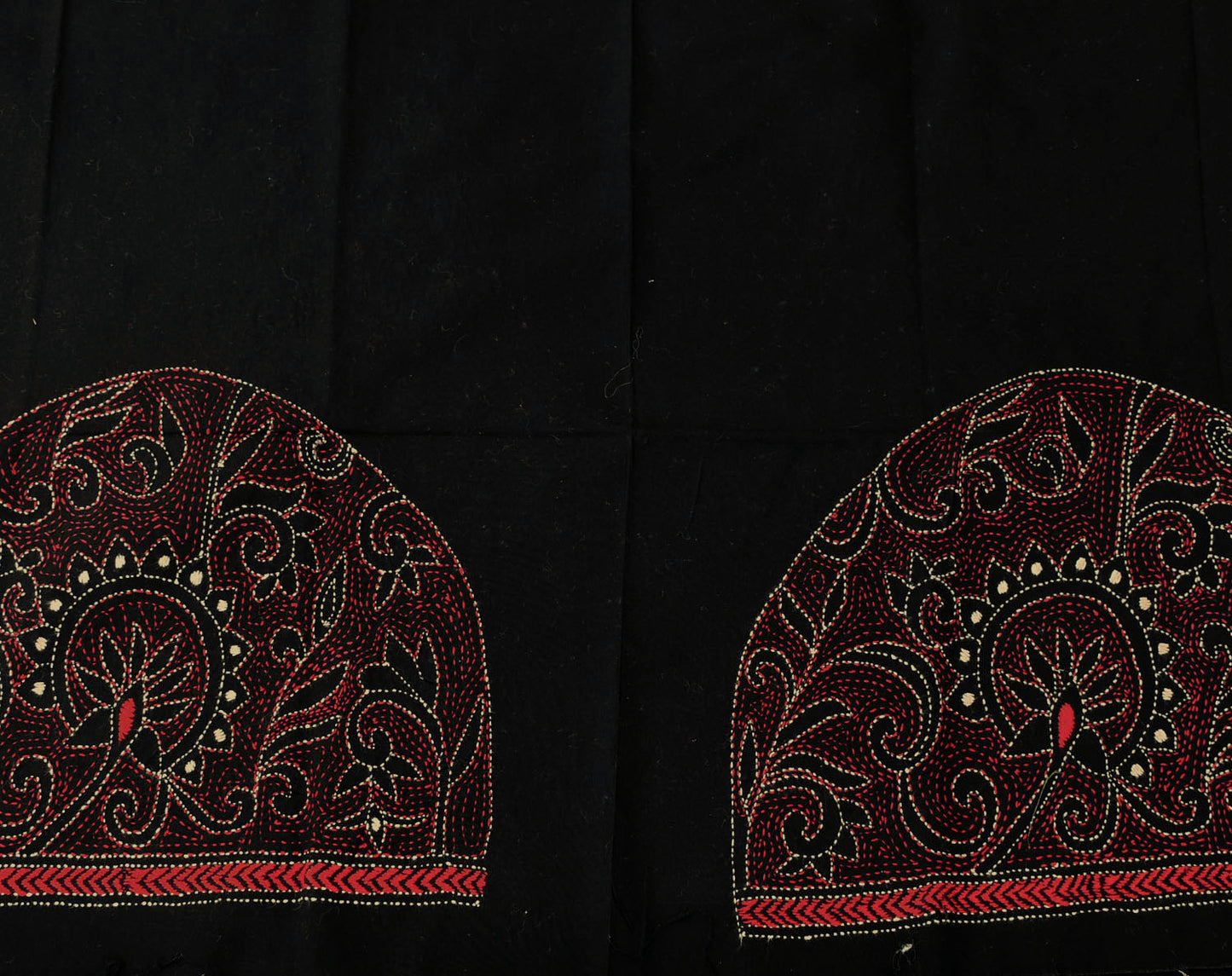 Cotton Blouse fabric with Hand Nakkshi Kantha work