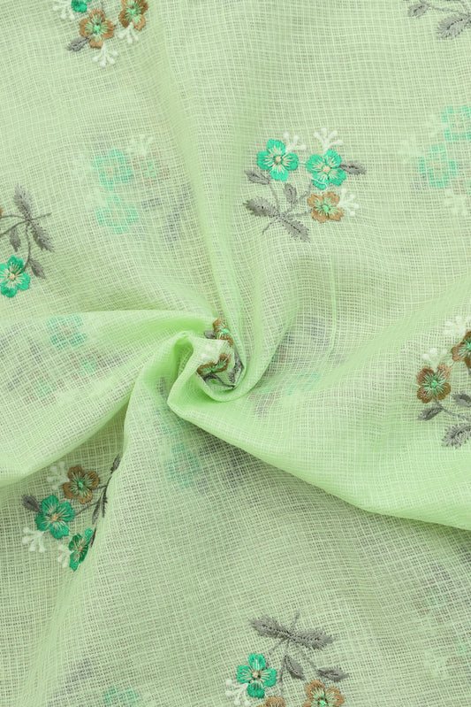 Beautiful Kota cotton fabric with embroidery - 2.4 mtrs