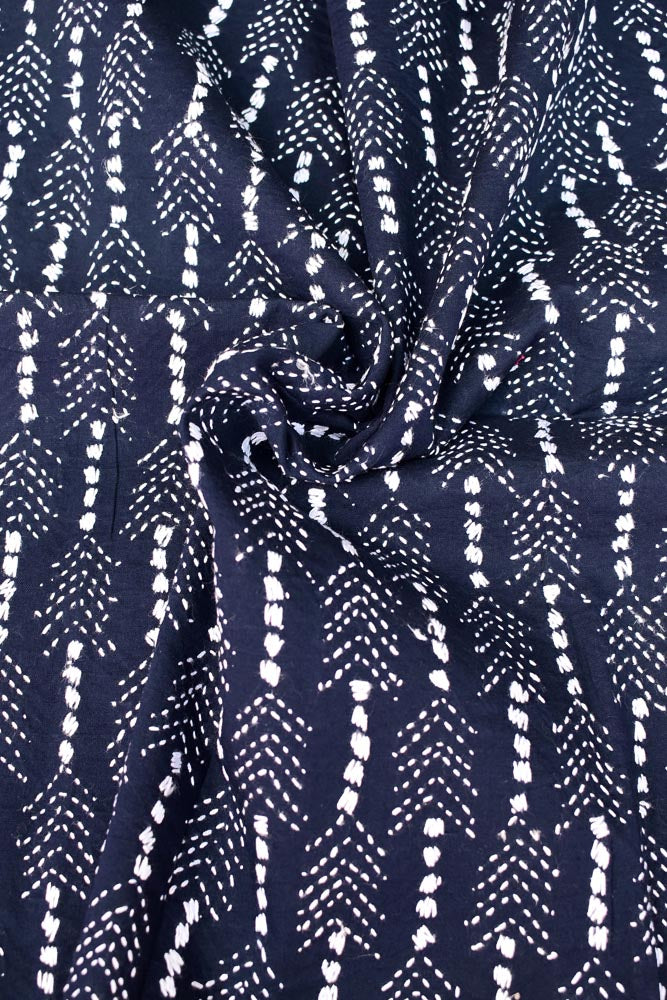 Cotton Blouse fabric with Hand Kantha work