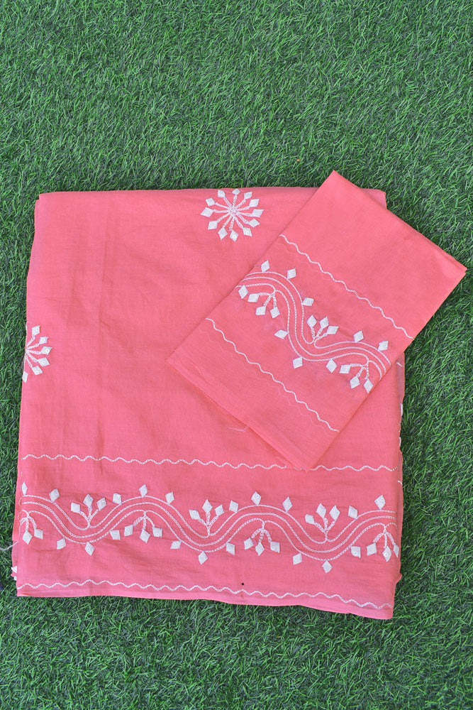 Elegant Soft  Organdy saree with Hand Applique Phool Patti Work