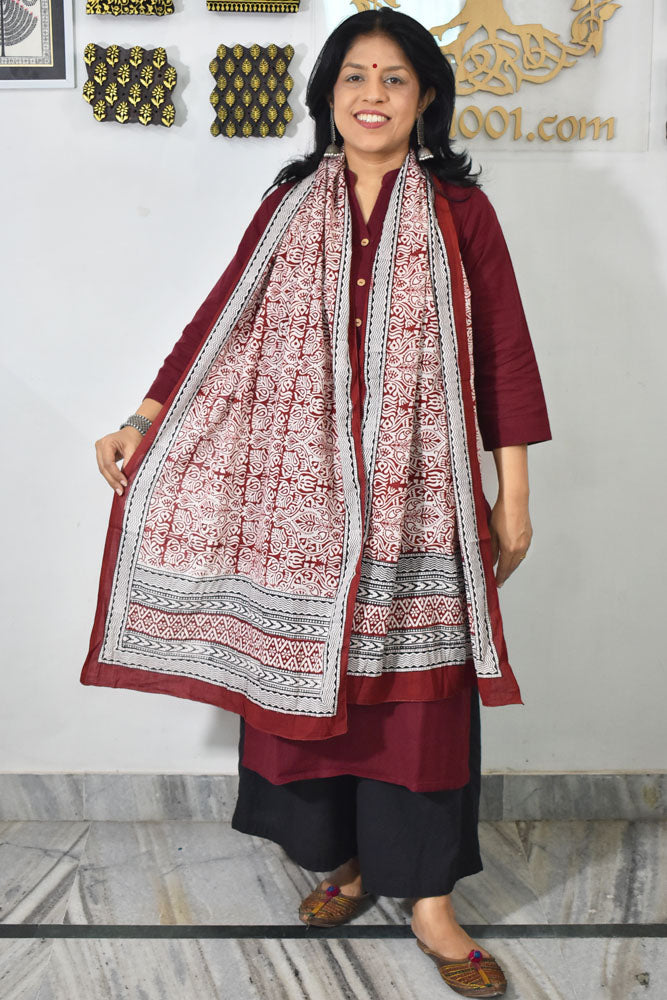 Bagh Hand Block print Cotton Stole