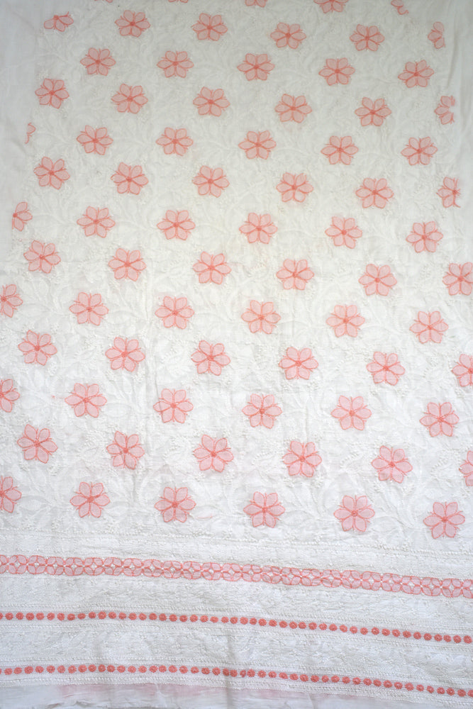 Intricate and beautiful Mul Cotton Hand Chikankari work Kurta & Pant fabric Set