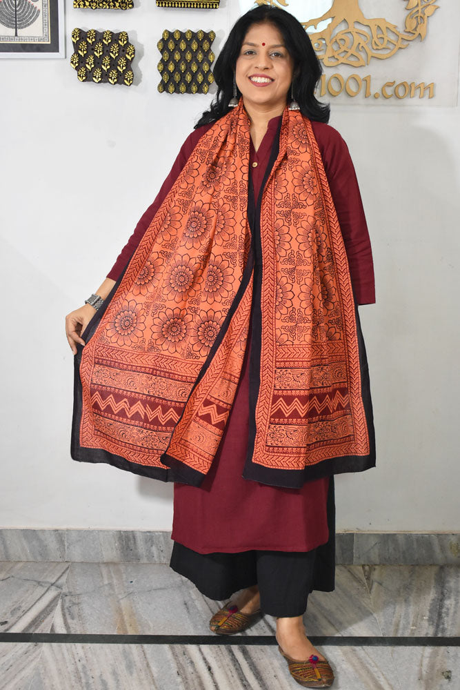 Bagh Hand Block print Cotton Stole