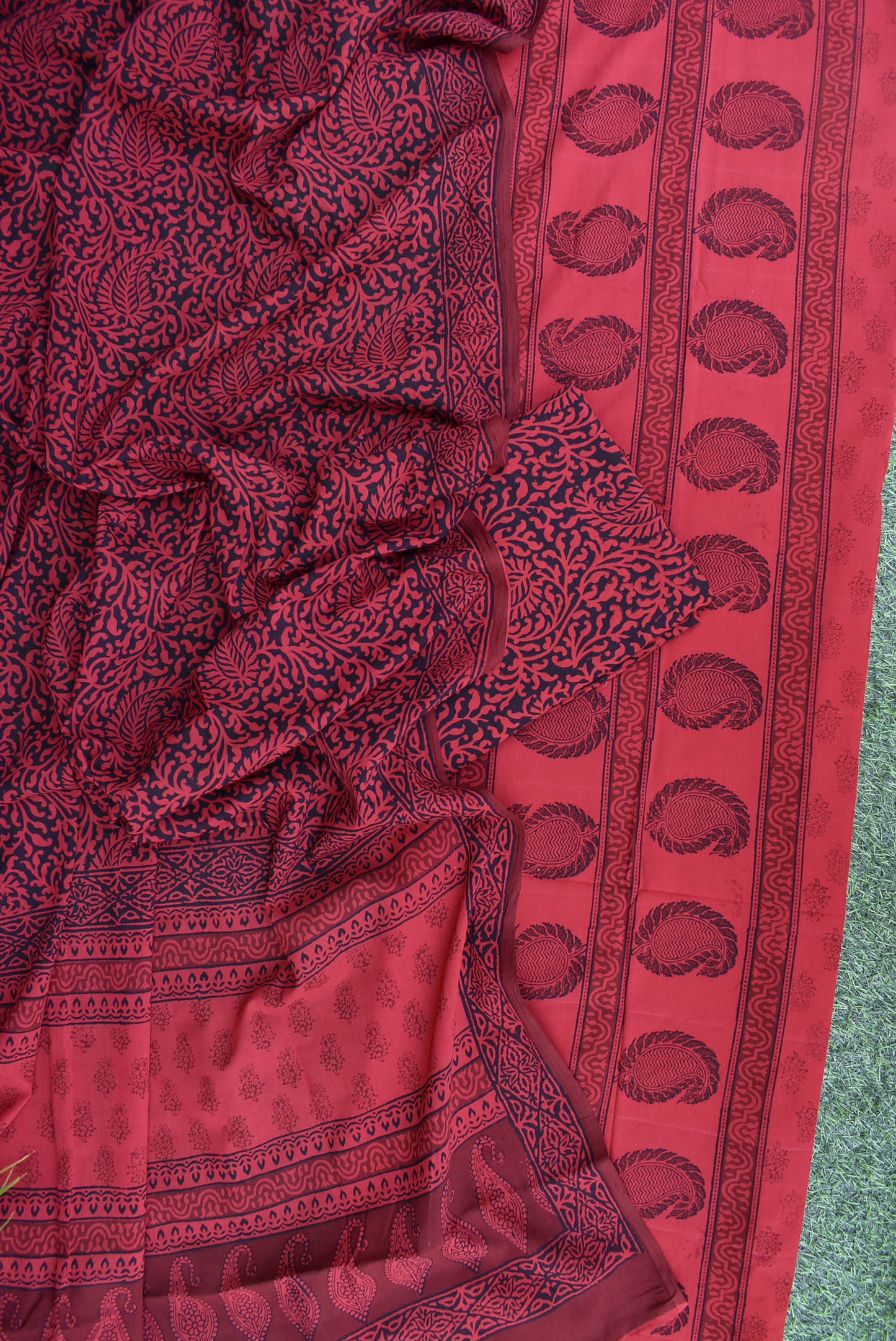 Bagh Hand Block Printed unstitched 3 pc Cotton suit fabric with Hand block print from MP (Copy)