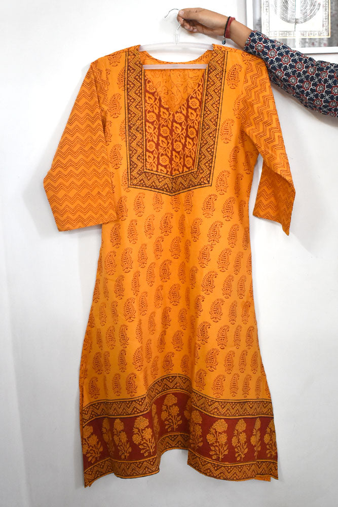 Beautiful Bagh Hand Block Printed Cotton Kurta (Size-40)