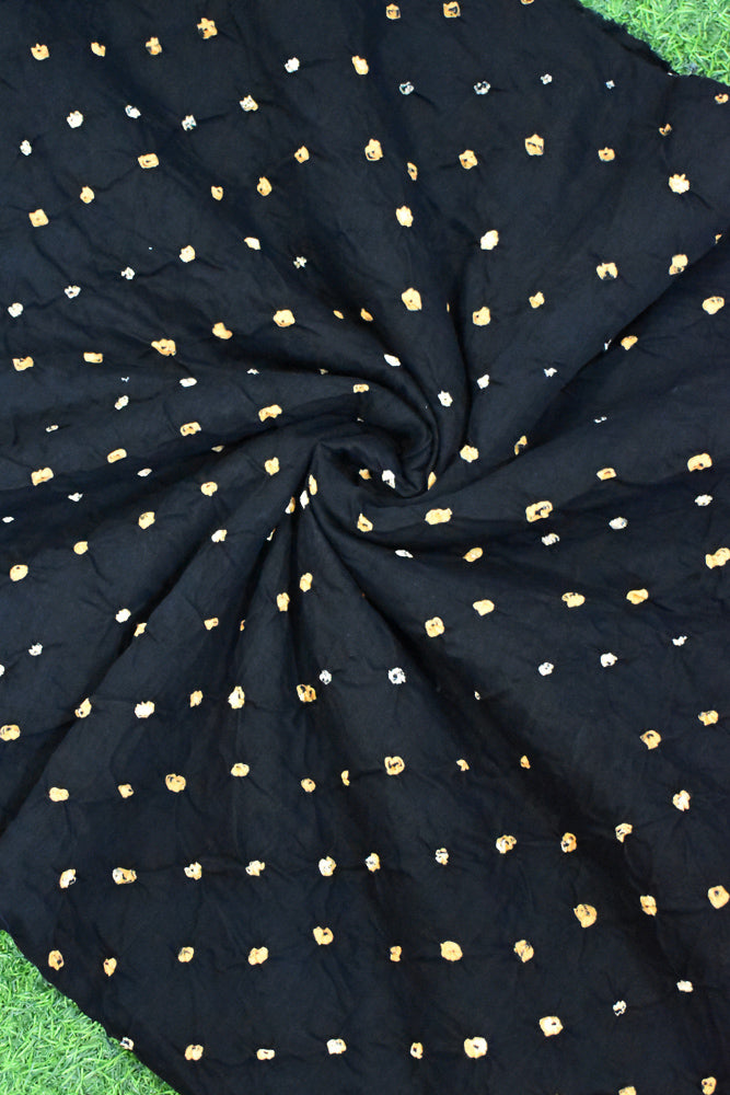 Handcrafted Bandhani Cotton Fabric - ( 4.8 - 4.9 mtrs)