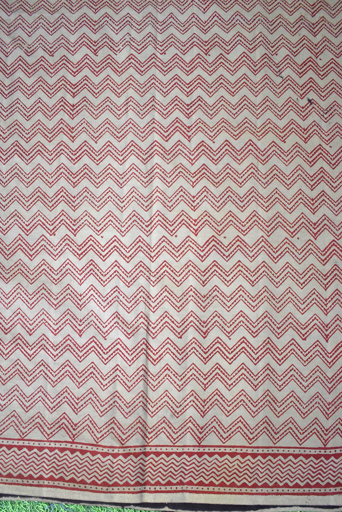 Bagh Hand Block Printed unstitched 3 pc Cotton suit fabric with Placement block print from MP