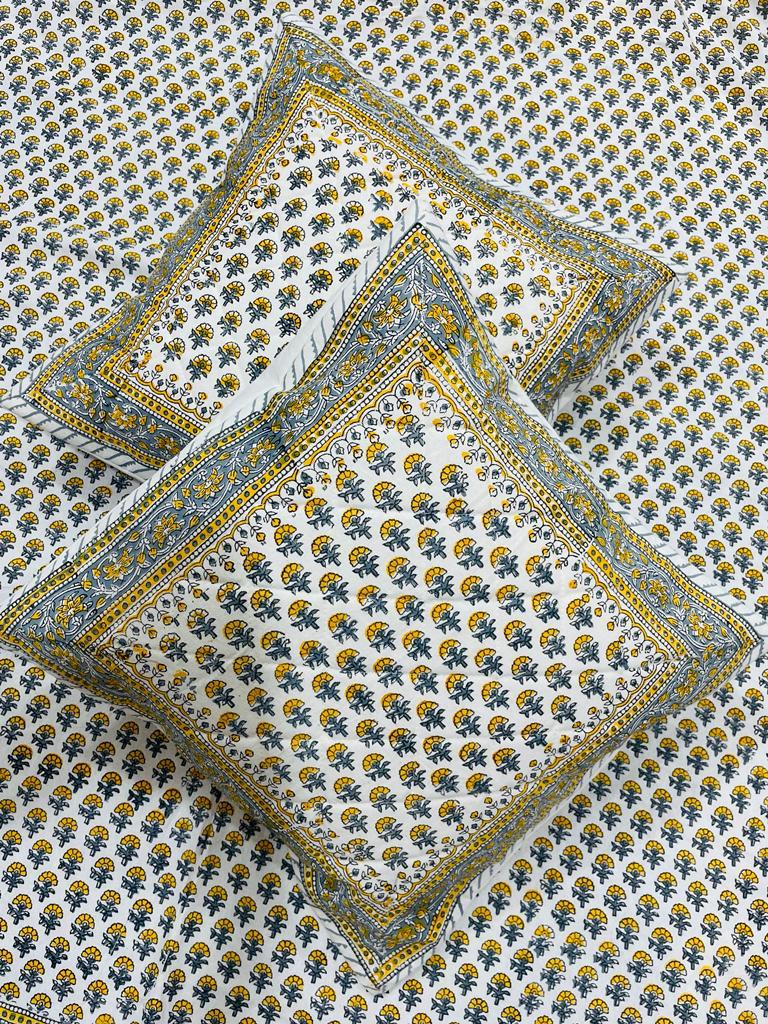 Hand Block Printed Cotton Cushion Cover (16 by 16 - Set of 5 cushion covers )