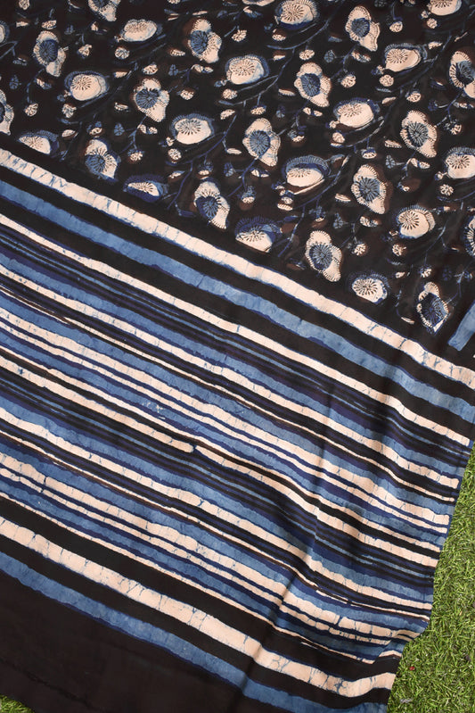 Elegant Modal Silk Vanaspathi Ajrakh Block Print Dupatta