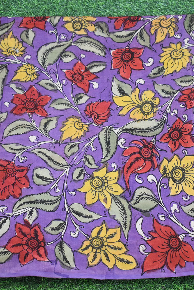 Beautiful Hand Painted Pen Kalamkari Chanderi Fabric - 2.5 mtrs cut