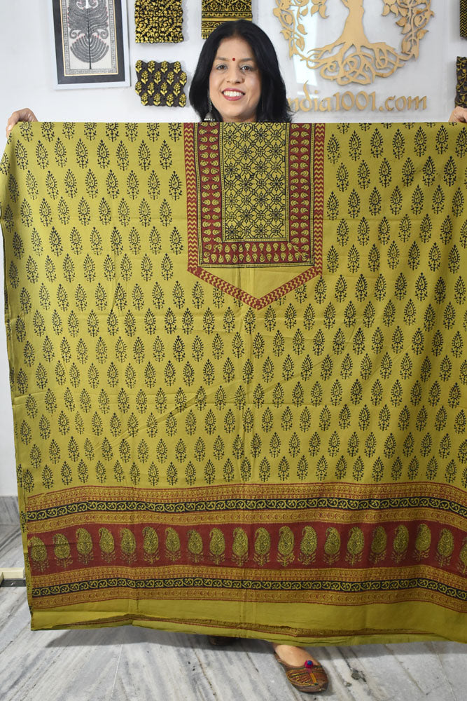 Bagh Hand Block Printed Cotton Kurta Fabric