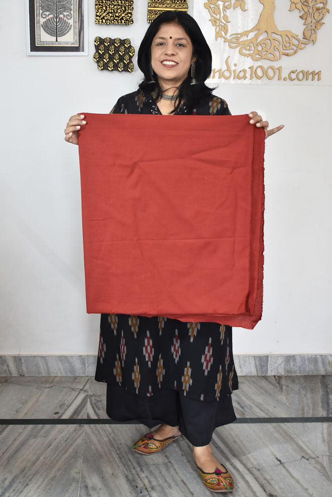 Handwoven cotton fabric - Red color