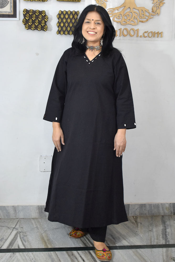 Elegant Pure Cotton Set with Mirror work ( Top & Pant) Size 40 - 46