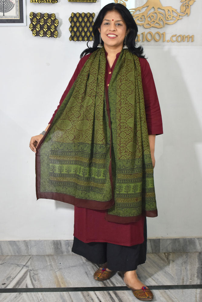 Bagh Hand Block print Cotton Stole