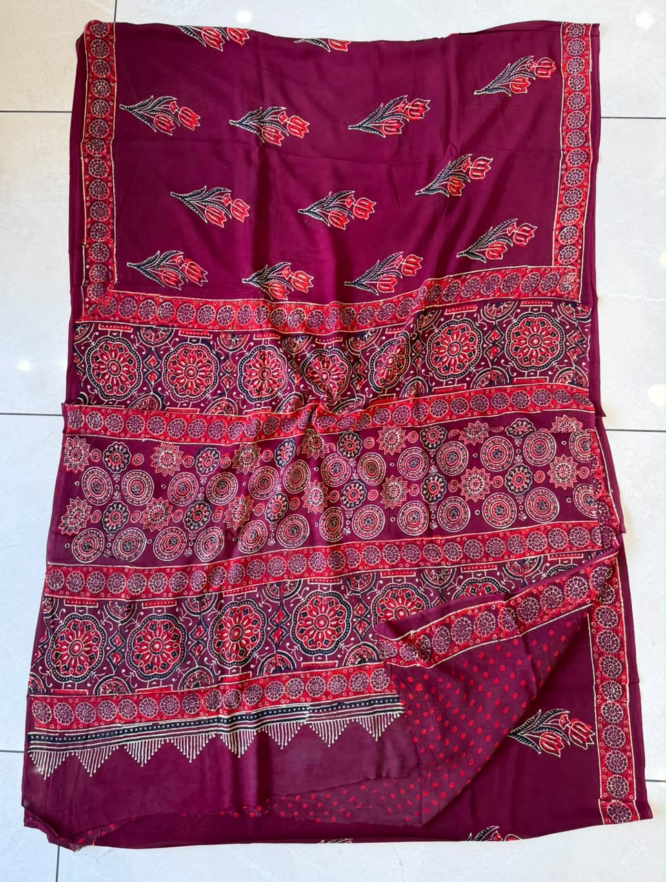 Elegant Hand Block Printed Georgette saree